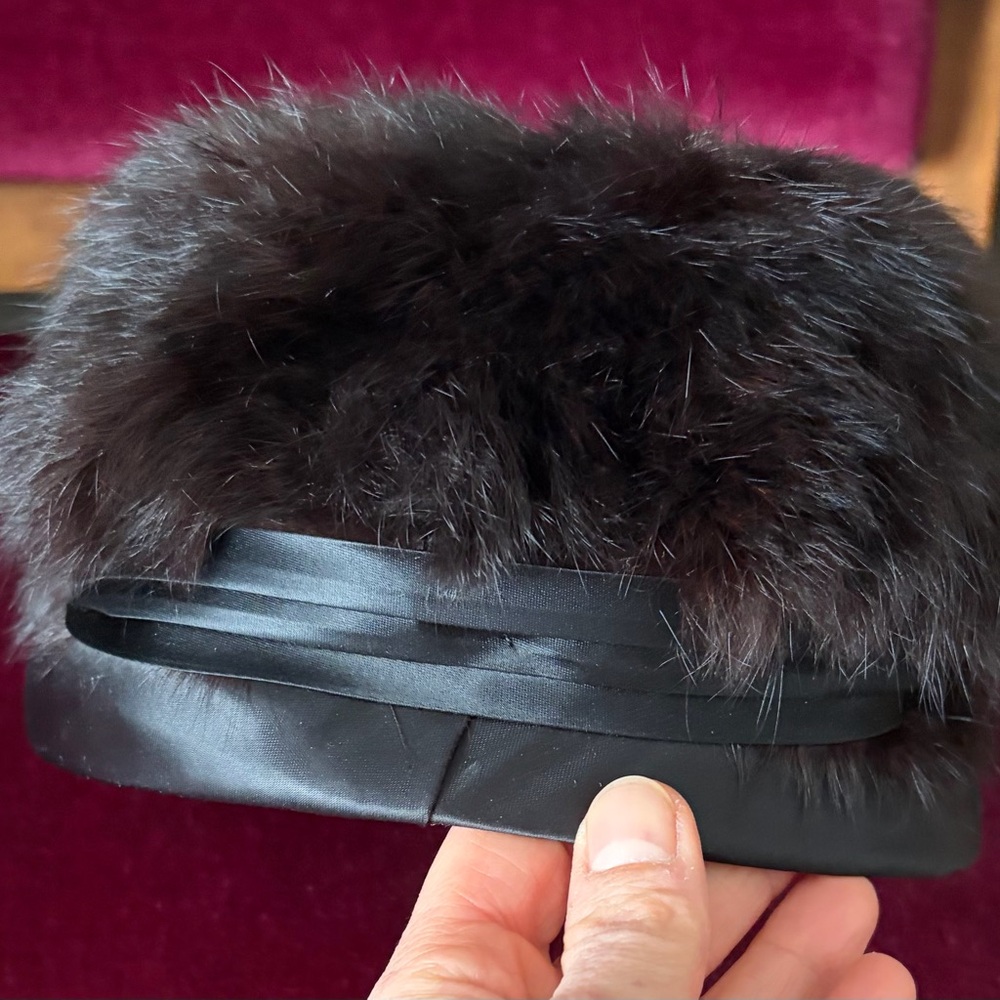 Vintage 50’s authentic black fur hat - Picture 5 of 8